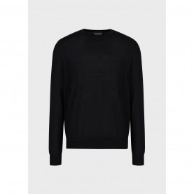 блуза,облекла,на,разпродажба,мъжки,пуловери,emporio,armani,monogram,crew,sweater,nero