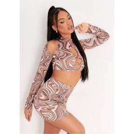 пола,missy,empire,print,mini,skirt,brown