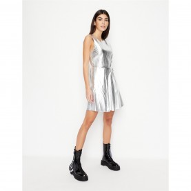 рокля,дамски,поли,и,рокли,armani,exchange,ax,metallic,dress,ld99,new,silver
