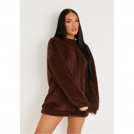 рокля,дамски,поли,и,рокли,missy,empire,borg,v,back,jumper,dress,chocolate