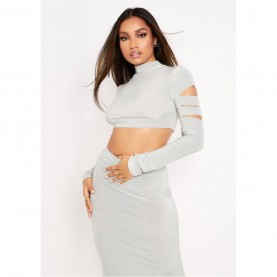 къса,блуза,дамски,топове,missy,empire,out,crop,top,sage