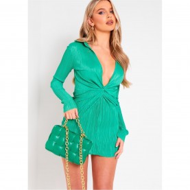 рокля,дамски,поли,и,рокли,missy,empire,knot,front,mini,dress,green