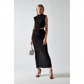 glamorous,black,glitter,ruched,midaxi,skirt,black