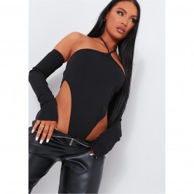 дамски,топове,missy,empire,strap,sleeve,detail,bodysuit,black