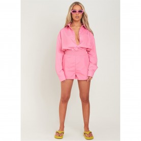 къси,панталони,дамски,къси,панталони,missy,empire,oversized,high,waisted,runner,shorts,pink