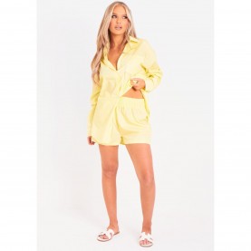 къси,панталони,дамски,къси,панталони,missy,empire,cotton,oversized,high,waisted,runner,shorts,lemon