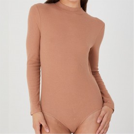 дамски,топове,brave,soul,womens,high,neck,bodysuit,with,long,sleeves,camel