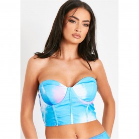 дамски,топове,missy,empire,dye,printed,cropped,corset,blue