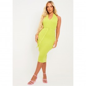 рокля,missy,empire,halter,neck,midi,dress,lime