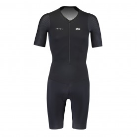 dhb,mens,aeron,short,sleeve,triathlon,suit,black