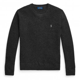 пуловер,мъжки,пуловери,polo,ralph,lauren,men,s,cotton,wool,crew,neck,jumper,dark,granite