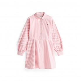 рокля,детски,облекла,tommy,hilfiger,tommy,ls,shirt,dress,jn53,pink,stripe,tia