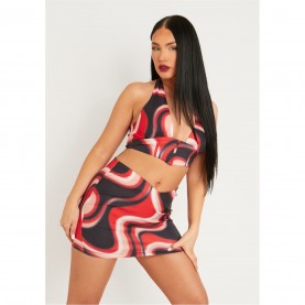 къса,блуза,дамски,топове,missy,empire,bengaline,pointed,hem,crop,top,red