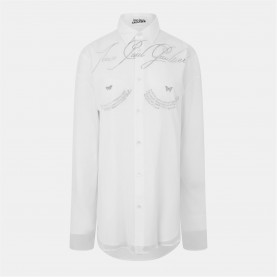 рокля,дамски,поли,и,рокли,jean,paul,gaultier,women's,tailored,collar,button,through,shirt,dress,black