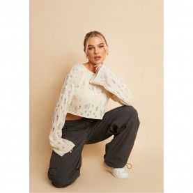 пуловер,дамски,блузи,missy,empire,distressed,effect,cropped,jumper,cream