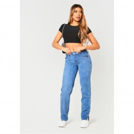 дамски,дънки,missy,empire,wash,blue,denim,low,rise,split,hem,jean,blue