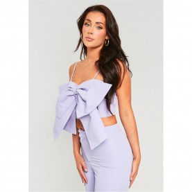къса,блуза,дамски,топове,missy,empire,bow,crop,top,lilac