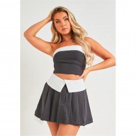 пола,missy,empire,over,pleated,mini,skirt,charcoal