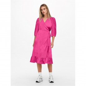 дамска,рокля,дамски,поли,и,рокли,only,olivia,wrapped,dress,womens,fuchsia,purple