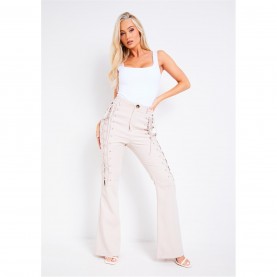 missy,empire,out,lace,up,flared,trouser,beige