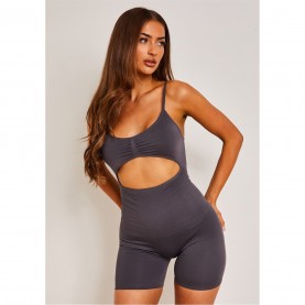 missy,empire,cut,out,contour,waist,unitard,charcoal