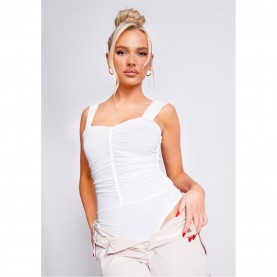 дамски,топове,missy,empire,ruched,bodysuit,white