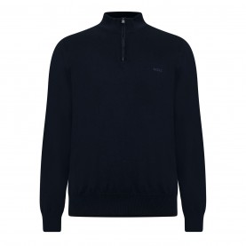 Пуловер Boss Men's Padro-L Zipped Quarter-Zip Jumper - Dark Blue 404 пуловер,мъжки,пуловери,boss,men's,padro,l,zipped,quarter,zip,jumper,dark,blue,404