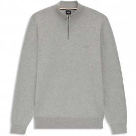 пуловер,мъжки,пуловери,boss,men,s,padro,l,zipped,quarter,zip,jumper,silver,041
