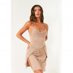 пола,дамски,поли,и,рокли,missy,empire,cowl,dress,with,wrap,over,skirt,sand