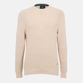 Пуловер PS Paul Smith Men's Knitted Patch Crew Neck Jumper - White 02 пуловер,мъжки,пуловери,ps,paul,smith,men's,knitted,patch,crew,neck,jumper,white,02