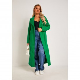 промоция,на,зимни,облекла,дамски,жилетки,missy,empire,belted,formal,coat,green