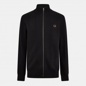плетена,блуза,мъжки,пуловери,мъжки,тениски,fred,perry,men,s,textured,full,zip,knitted,top,black,102