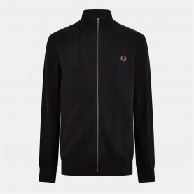 плетена,блуза,мъжки,пуловери,мъжки,тениски,fred,perry,men's,textured,full,zip,knitted,top,black,102