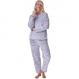 пижама,дамски,пижами,camille,fleece,full,length,pyjama,set,grey,leopard