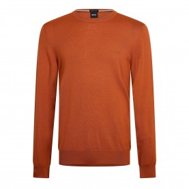 пуловер,мъжки,пуловери,boss,men,s,botto,black,knitted,crew,neck,jumper,dark,orange,809