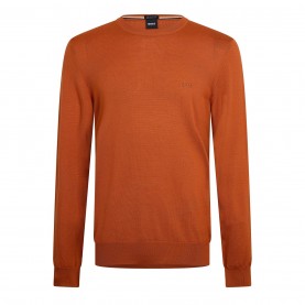 Пуловер Boss Men's HBB Botto Knitted Crew Jumper - Dark Orange 809 пуловер,мъжки,пуловери,boss,men's,hbb,botto,knitted,crew,jumper,dark,orange,809