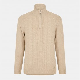 мъжки,пуловер,облекла,на,разпродажба,мъжки,пуловери,threadbare,quarter,zip,cable,knit,jumper,mens,oatmeal,twist