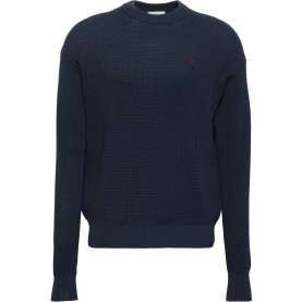 Пуловер Calvin Klein Jeans CKJ Waffle Jumper Sn54 - Dark Sapphire пуловер,мъжки,пуловери,calvin,klein,jeans,ckj,waffle,jumper,sn54,dark,sapphire