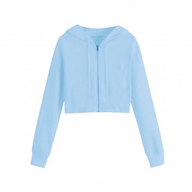 суичър,дамски,горнища,с,качулка,дамски,облекла,размер,miso,women's,cropped,hoodie,blue