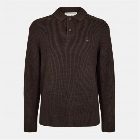 мъжки,пуловери,jack,wills,ls,button,knit,polo,men,black,coffee