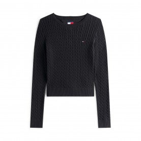 дамски,плетени,дрехи,tommy,jeans,tj,ess,cable,knit,ld54,black