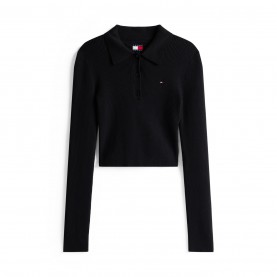 дамски,плетени,дрехи,tommy,jeans,tj,polo,knit,ld54,black