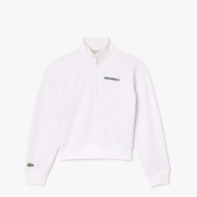 Блуза Lacoste Relaxed-Fit Zip-Up Print Sweatshirt - White блуза,lacoste,relaxed,fit,zip,up,print,sweatshirt,white