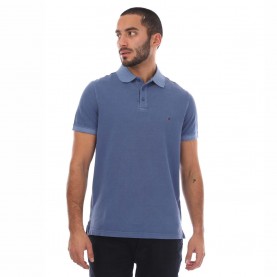Блуза с яка Tommy Hilfiger Garment Dye Regular-Fit Polo Shirt - Blue блуза,с,яка,мъжки,тениски,tommy,hilfiger,garment,dye,regular,fit,polo,shirt,blue