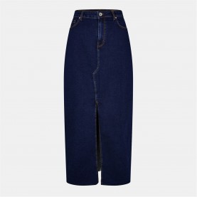 пола,pieces,women's,midi,skirt,dark,blue,denim