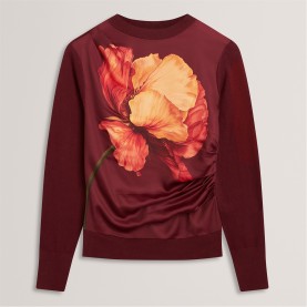дамски,плетени,дрехи,ted,baker,ted,print,hink,sweat,ld62,oxblood