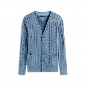 Жилетка Tommy Hilfiger Men's Cable Cardigan - Brisk Blue C2B жилетка,мъжки,пуловери,tommy,hilfiger,men's,cable,cardigan,brisk,blue,c2b