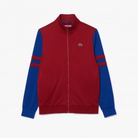 Блуза Lacoste Zip-Up Stretch Tennis Sweatshirt - Red блуза,мъжки,горнища,с,качулка,мъжки,ежедневни,облекла,lacoste,zip,up,stretch,tennis,sweatshirt,red