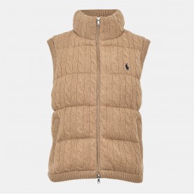 Елек POLO RALPH LAUREN Women's Knitted Gilet - Col Camel елек,дамски,якета,и,палта,polo,ralph,lauren,women's,knitted,gilet,col,camel