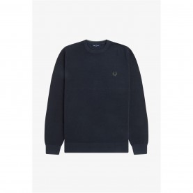 пуловер,мъжки,пуловери,fred,perry,men's,pique,crew,neck,jumper,navy,608